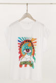 Graphic Print Acid Wash Sleeveless T-Shirt