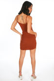 Tan Ribbed Jersey Cami Dress