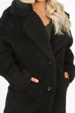 Longline Black Borg Teddy Coat