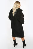 Longline Black Borg Teddy Coat