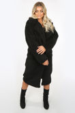 Longline Black Borg Teddy Coat