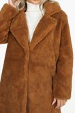 Camel Over-Sized Borg Teddy Coat