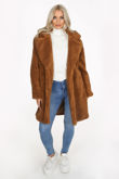 Camel Over-Sized Borg Teddy Coat