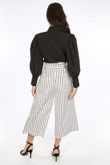 Black Tie Front Cropped Shirt 