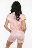 Pink Tie Dye Hooded Short Set