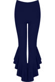 Fitted Crepe Draped Frill Hem Trouser In Royal