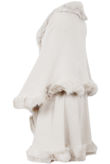 Cream Fur Trimmed Layered Cape