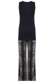 Navy Zip Detail Top & Snake Print Loungewear Set
