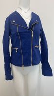 Bule PU Biker Jacket