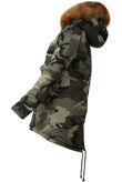 Camouflage Golden Layer Fur Parka Coat