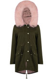 Rose Fur Line Khaki Parka