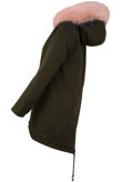 Rose Fur Line Khaki Parka