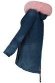 Fur Hood Fleece Lined Denim Jacket 