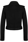 Black Suede Studs Biker Jacket