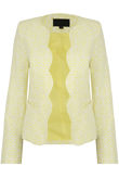Yellow Floral Print Side Pocketed Blazer 