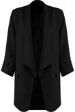 Tailored Waterfall Black Blazer