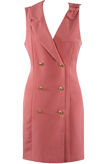 Ring Shoulder Sleeveless Blazer Dress in Pink