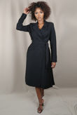 Black Longline Belted Duster Jacket