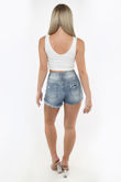 White Ribbed V-Neck Crop Top
