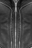 Black Double Collar Silver Zip Up Jacket