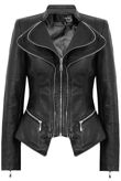 Black Double Collar Silver Zip Up Jacket