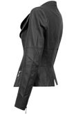 Black Double Collar Silver Zip Up Jacket