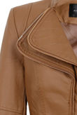  Brown Double Collar Detail Zip Up Jacket 
