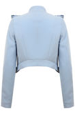 Powder Blue Double Zip Detail Smart Fit Jacket