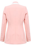 Pink Contrast Collar Wide Panel Blazer