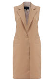 Camel Tailored Double Breast Gilet Coats