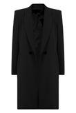 Black Tailored Side Zipped Overcoat