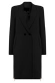 Black Tailored Side Zipped Overcoat