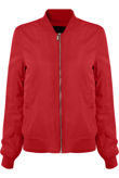 Red Sleeve Pocket Bomber Jacket