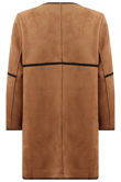 Camel Faux Suede Contrast Stitch Coat 