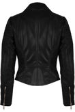Black PVC Zipped Pockets Biker Jacket 