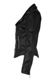 Black PVC Zipped Pockets Biker Jacket 