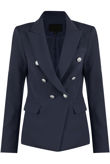 Navy Double-Breast Blazer with Silver Buttons