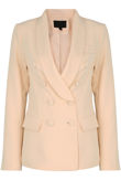 Beige Double Breasted Pink Blazers