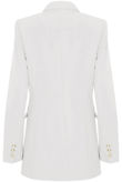 White Double Breast Longline Blazer