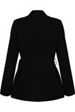 Black Tailored Belted Longline Coat