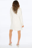 White Frill Hem Longline Double Breasted Dress 