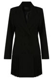Pleated Hem Double Breast Blazer Dress