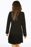 Pleated Hem Double Breast Blazer Dress