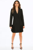 Pleated Hem Double Breast Blazer Dress