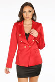 Red Satin Double Breasted Blazer