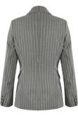 Grey Stripes Double Breast Blazer