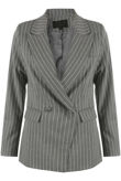 Grey Stripes Double Breast Blazer