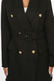  Knitted Double Breast Belted Coat