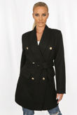  Knitted Double Breast Belted Coat
