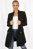  Knitted Double Breast Belted Coat